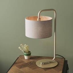 Netlighting 'CARRARA' Non Dimmable Stylish Contemporary Indoor Desk Table Lamp in Grey - thumbnail 3