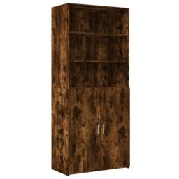 Berkfield Home Highboard Smoked Oak 80x42.5x185 cm Engineered Wood in Brown - thumbnail 3