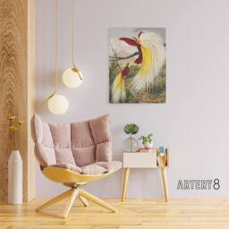 "Artery8 Bird Paradise Exotic B. Fawcett Vintage Canvas Wall Art - Size: W18"" x H24""" - thumbnail 3