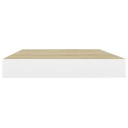 Berkfield Home Durable Floating Wall Shelves 2 pcs Oak & White 50x23x3.8 cm MDF in Natural - thumbnail 6
