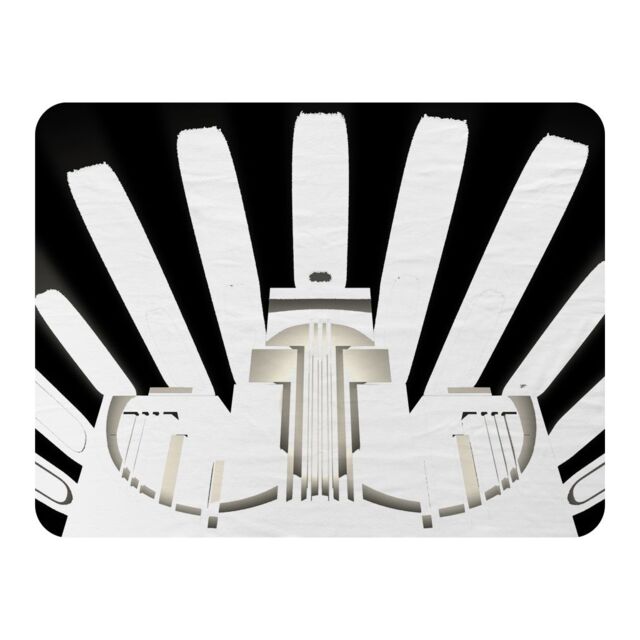 Benjamin Tate Design Art Deco Skyscraper In Black & White Blanket in Natural - Size: 120 cm x 150 cm - image 1