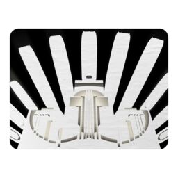 Benjamin Tate Design Art Deco Skyscraper In Black & White Blanket in Natural - Size: 120 cm x 150 cm - thumbnail 1