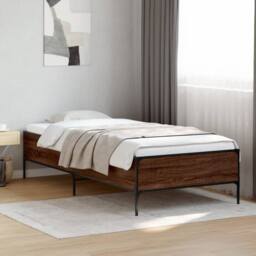 Berkfield Home Bed Frame without Mattress Brown Oak 100x200 cm - thumbnail 2