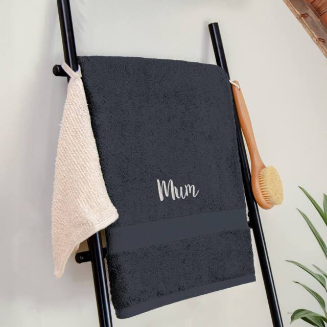 Duncan Stewart Personalised Luxury Cotton Bath Sheet in Black - image 1