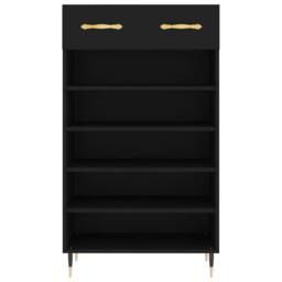 Berkfield Home Shoe Cabinet Black 60x35x105 cm Engineered Wood - Size: 60 x 35 x 105 cm - thumbnail 6