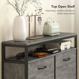 HOMCOM Shoe Cabinet with 4 Flip Drawers, Holds 12-20 Pairs in Grey - thumbnail 6
