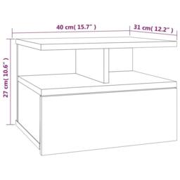 Berkfield Home Decorative Floating Nightstand 2 pcs Grey Sonoma 40x31x27 cm Engi - Size: 40 x 31 x 27 cm - thumbnail 8