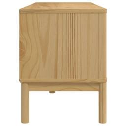 Berkfield Home TV Cabinet FLORO Wax Brown 114x43x55 cm Solid Pine Wood in Light Brown - Size: 114 x 43 x 55 cm - thumbnail 6