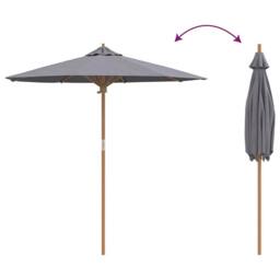 Berkfield Home Dark Grey Garden Parasol 217x230 cm Bamboo - thumbnail 6