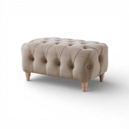 The Great Sofa Company Kensington Velvet Chesterfield Footstool in Cream - thumbnail 2