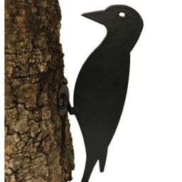 Poppyforge Woodpecker on Base - Steel - W45.7 x H121.9 cm - Powder Coated Black - thumbnail 2