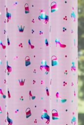 Enhanced Living Charm Pink Kids Curtain - Unicorns, Thermal, Eyelet, Room Darkening - Size: 168 cm width x 183 cm drop - thumbnail 3