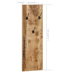 Berkfield Home Wall-mounted Coat Racks 2 pcs Solid Mango Wood 36x110x3 cm in Brown - Size: 36 x 110 x 3 cm - thumbnail 8