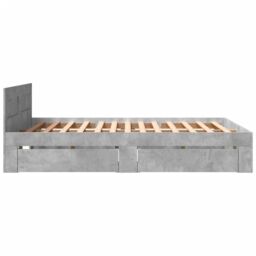 Berkfield Home Bed Frame with Headboard without Mattress Concrete Grey 160x200 cm - thumbnail 6