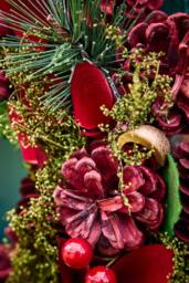 Dibor 30cm Cluster Berries Xmas Decor Front Door Wreath Christmas Wreath in Red - thumbnail 5