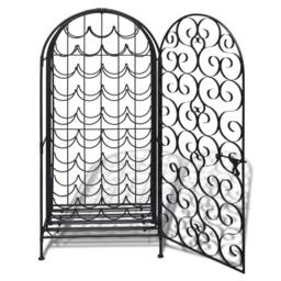 Berkfield Home Wine Rack for 35 Bottles Metal in Black - thumbnail 5