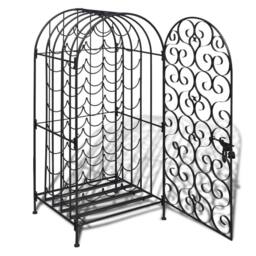 Berkfield Home Wine Rack for 35 Bottles Metal in Black - thumbnail 2