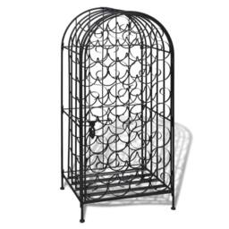 Berkfield Home Wine Rack for 35 Bottles Metal in Black - thumbnail 4