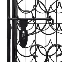 Berkfield Home Wine Rack for 35 Bottles Metal in Black - thumbnail 6