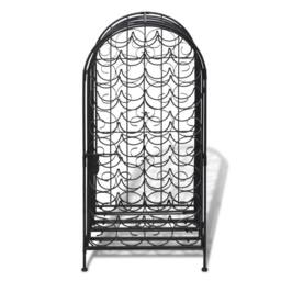 Berkfield Home Wine Rack for 35 Bottles Metal in Black - thumbnail 3