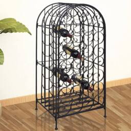 Berkfield Home Wine Rack for 35 Bottles Metal in Black - thumbnail 1