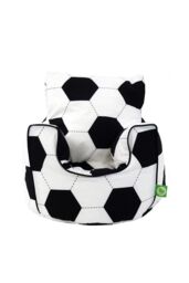 Bean Lazy Cotton Football Bean Bag Arm Chair Toddler Size in White - Size: Small - thumbnail 1