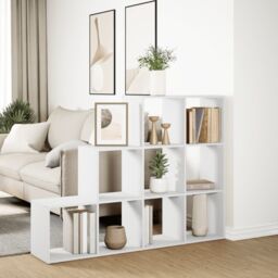 Berkfield Home Room Divider Bookcase 3-Tier White 137.5x29x103.5 cm Engineered Wood - thumbnail 4