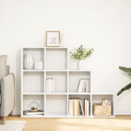 Berkfield Home Room Divider Bookcase 3-Tier White 137.5x29x103.5 cm Engineered Wood - thumbnail 3