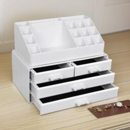 FURNOS 3 Tier Acrylic Make Up Organiser With 4 Drawers in White - Size: Small - thumbnail 4