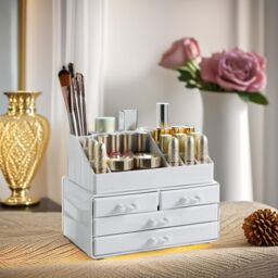 FURNOS 3 Tier Acrylic Make Up Organiser With 4 Drawers in White - Size: Small - thumbnail 2