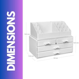 FURNOS 3 Tier Acrylic Make Up Organiser With 4 Drawers in White - Size: Small - thumbnail 5