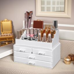 FURNOS 3 Tier Acrylic Make Up Organiser With 4 Drawers in White - Size: Small - thumbnail 3