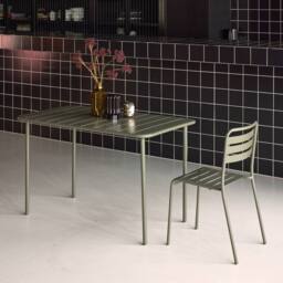 sweeek Metal Garden Table For 4 People in Khaki - thumbnail 4