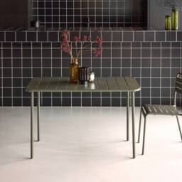 sweeek Metal Garden Table For 4 People in Khaki - thumbnail 3