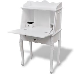Berkfield Home Wooden French Secretary Desk in White - thumbnail 5