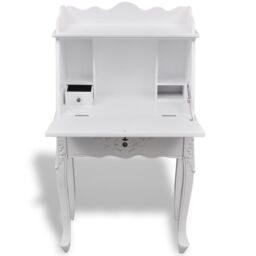 Berkfield Home Wooden French Secretary Desk in White - thumbnail 4