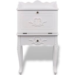 Berkfield Home Wooden French Secretary Desk in White - thumbnail 3
