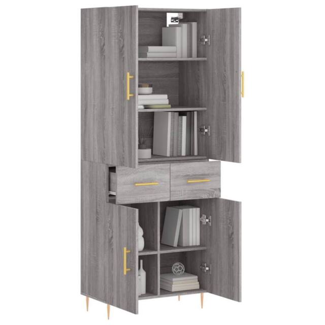 Berkfield Home Highboard Grey Sonoma 69.5x34x180 cm Engineered Wood - image 1
