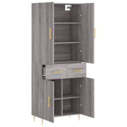 Berkfield Home Highboard Grey Sonoma 69.5x34x180 cm Engineered Wood - thumbnail 4