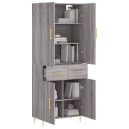 Berkfield Home Highboard Grey Sonoma 69.5x34x180 cm Engineered Wood - thumbnail 1