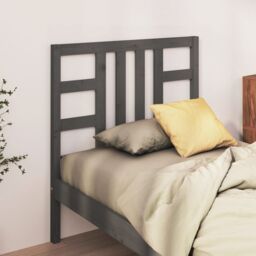 Berkfield Home Bed Headboard Grey 96x4x100 cm Solid Wood Pine - Size: 96 x 4 x 100 cm - thumbnail 1