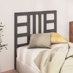 Berkfield Home Bed Headboard Grey 96x4x100 cm Solid Wood Pine - Size: 96 x 4 x 100 cm - thumbnail 3