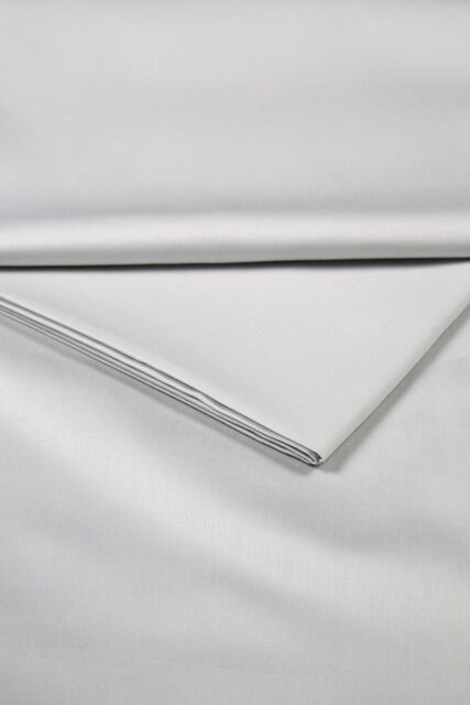 CHRISTY 400TC Luxury Cotton Sateen Plain Dye Bedding Flat Sheets in Light Grey - Size: Super King Flat - image 1