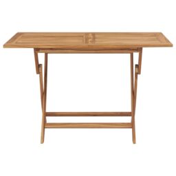 Berkfield Home Folding Garden Table 120x70x75 cm Solid Teak Wood in Brown - Size: 120 x 70 x 75 cm - thumbnail 2