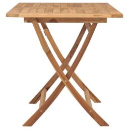Berkfield Home Folding Garden Table 120x70x75 cm Solid Teak Wood in Brown - Size: 120 x 70 x 75 cm - thumbnail 3