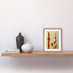 "Artery8 Wall Art Print Kandinsky Inspired Abstract Musical Symbol Clefs Music Yellow Turquoise Orange Artwork Framed 9X7 Inch - Size: W7"" x H9""" - thumbnail 2