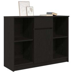 Berkfield Home Sideboard with Drawer Black Oak 101x35x76 cm Engineered Wood - Size: 101 x 35 x 76 cm - thumbnail 4
