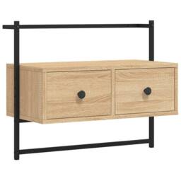 Berkfield Home TV Cabinet Wall-mounted Sonoma Oak 60.5x30x51 cm Engineered Wood in Tan - thumbnail 3