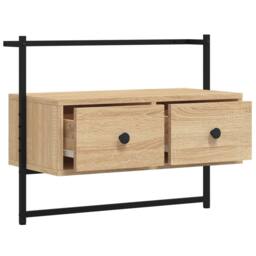 Berkfield Home TV Cabinet Wall-mounted Sonoma Oak 60.5x30x51 cm Engineered Wood in Tan - thumbnail 5