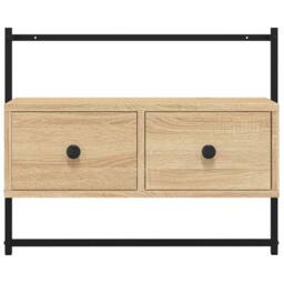 Berkfield Home TV Cabinet Wall-mounted Sonoma Oak 60.5x30x51 cm Engineered Wood in Tan - thumbnail 6